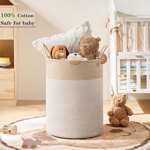 Boho Hamper Tall Woven Laundry Basket 80L Large - Image 6