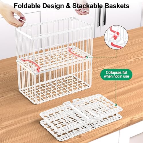 Freezer Organizer Bins, 4 Pack Big Baskets for 5/ 7 Cu.FT Deep Freezer - Image 3