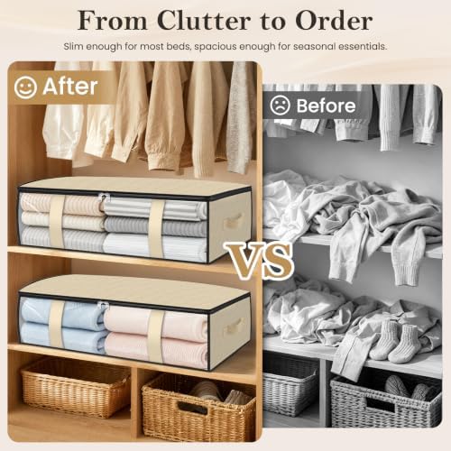 StorageRight Under Bed Storage Bags, 8 Pack, 40L, Beige - Image 4