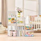 Freebat Stackable Storage Organizers, Clear Acrylic Display Case, 9-Pack Acrylic Boxes with Lids, Clear Storage Containers Storage for Handbags, Collectibles & Figures - Image 3