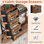 AFLUI 4-Tier Corner Bookshelf with LED Light Strips, 4 Fabric Drawers - Image 4