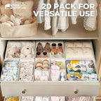 ZenStortage Cotton Linen Baby Drawer Organizers for Nursery, 20Pack Beige - Image 4
