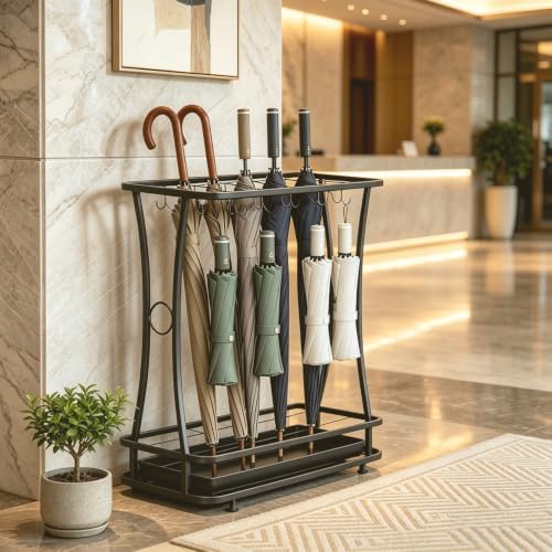 tonchean Large-Capacity Commercial Umbrella Stand with 21-Slots 24 Hooks by tonchean