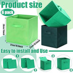 Karenhi 6 Pack Cube Storage Bins, Green Fabric Organizer - Image 2