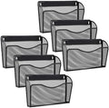 Gawerk 6 Pack Wall File Organizer, Mesh Wall File Pocket Mail Organizer Hanging Metal Vertical Wall Mounted File Holder for Office/Home by Gawerk