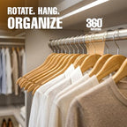 Utopia Home Wooden Hangers 30 Pack – Slim Suit Hangers Natural - Image 5