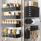 Mystozer Magnetic Spice Rack for Refrigerator Black, 8 Pack by Mystozer