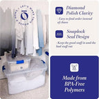 HOMZ Clear Plastic Storage Bins w/Latching Lid, 112 Qt, Blue Latch, 2 Pack - Image 3