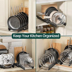 PanPanPal Pull Out Pots and Pans Organizer Under Cabinet, 1 Pack 8 Dividers - Image 7