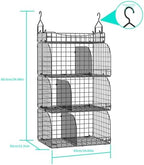HapiRm Hanging Closet Organizer Storage - 4 Tier Metal Stackable Hanging Closet Shelves with Dividers and S Hooks, Foldable Clothes Shelves for Clothes, Pants, Shoes, Coat, Hats Clutches Accessories - Image 3