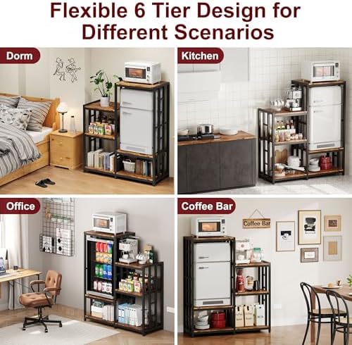 MAJALiS Mini Fridge Microwave Combo Stand Cabinet Shelf with Storage Space - Image 5