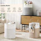 Laundry Basket,Woven Cotton Rope Laundry Hamper,Versatile Storage for Dirty Clothes,Baby Toys,and Blankets in Bathroom, Nursery,and Living Room (Grey, 100L) - Image 4