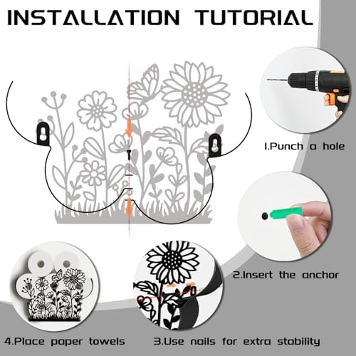 Wildflower Toilet Paper Holder Wall Mount/Stand for Extra 8 Rolls - Image 4