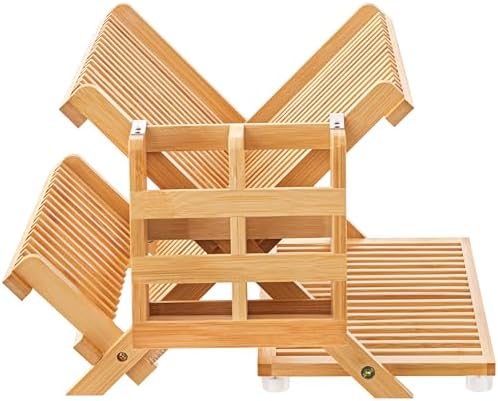 Bamboo 3 Tier Dish Drying Rack with Utensil Holder by Oyydecor