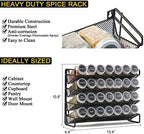 SpaceAid Spice Rack Organizer with 28 Spice Jars, 386 Spice Labels, Chalk Marker and Funnel Set for Cabinet, Countertop, Pantry, Cupboard or Door & Wall Mount - 28 Jars, 13.4" W × 10.8" H, Black - Image 3