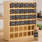 Novabright 36 Grids Bamboo Spice Organizer Wall Mount, Jars Not Included by Unknown