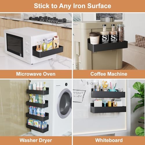 Mystozer Magnetic Spice Rack for Refrigerator Black, 6 Pack - Image 5