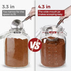 Large Glass Jars with Airtight Lids 1.1 Gallon 2 Pack Flour Jar - Image 4