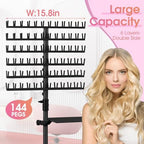 Klvied Braiding Hair Rack, 144 Pegs, 48.2-62.9in, Black - Image 2