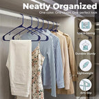 HOUSE DAY Blue Plastic Hangers 60 Pack, Slim Space-Saving Clothes Hangers - Image 3