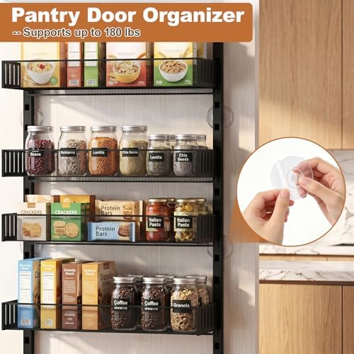 Pantry Door Organizer, Over the Door Spice Rack, 2 Pack - Image 4