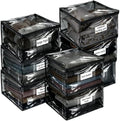 Plastic Storage Bags with Easy-Glide Zipper, Pack of 8, Durable Clear Vinyl Zippered Storage Bags for Clothes Sweaters Comforters Blankets Sheets Bedding (23.6 x 16.9 x 13.8 Inch, Transparent Black) by Kikerike