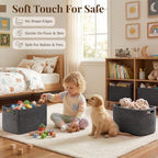 OIASKET 4Packs Natural Cotton Rope Storage Baskets for Organizing Toys, Clothes, Towels & Books, Soft Versatile Organizers for Shelves, Home Decorative Bins, 13''Lx9''Wx7.8''H, Black and White - Image 4