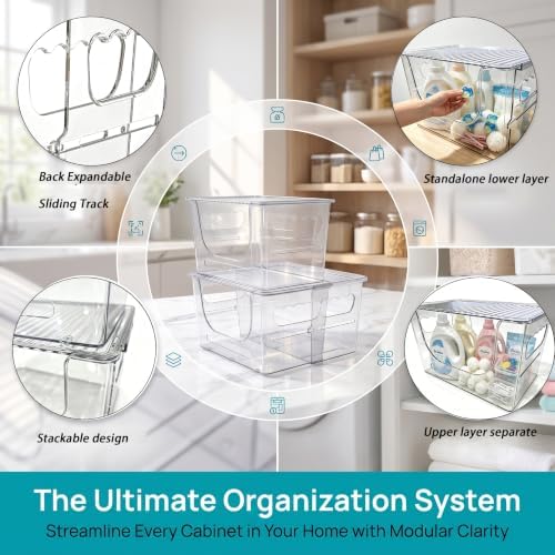 BLULEE 2 Pack Clear Trash Bag Holder, Under Sink Trash Dispenser - Image 5