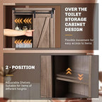 Over Toilet Storage Cabinet with Barn Door & Adjustable Shelves - Image 5
