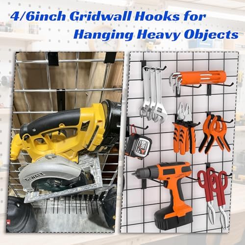 40pcs 4 inch Matte Black Gridwall Hooks for 3 x 3 Inch Grid Panels - Image 6