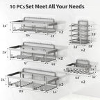 Liuoud 10 Pack Shower Caddy for Inside Shower, Grey Bathroom Storage Decor - Image 5