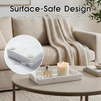 Natural Marble Tray Heavyweight Stone Vanity Tray for Bathroom Countertop, Coffee Table & Dresser - Handcrafted Rectangular Organizer (White, 9.84" x 4.72" x 1.18") - Image 7