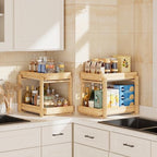 APRTAT 2 Pack Bamboo Under Sink Organizer, 2-Tier Pull Out Storage Drawers - Image 4