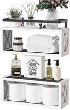 RICHER HOUSE Floating Shelves Bathroom, Wall Mounted Shelf Over Toilet by RicherHouse