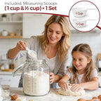 Large Glass Jars with Airtight Lids 1.1 Gallon 2 Pack Flour Jar - Image 6