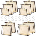 10 Set Handbag Storage Organizer Dust Bags for Purses Handbags Closet, Clear Purse Protector Storage Bag Dust Cover for Bags, Closet Organizer for Handbags with Hooks by CINPIUK
