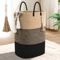 Woven Laundry Basket for Clothes, 80 L Large Rectangle Laundry Hampers with Beads Tassel, Nursery Storage Basket for Toys, Tall Dirty Clothes Hamper for Bedroom Aesthetic, Laundry Room Organization by WENMER