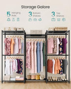 SONGMICS Closet Organizers and Storage, Clothes Rack with Shelves - Image 3