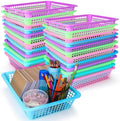 16 Pack Paper Basket, Purple, Blue, Pink, Green, 14 x 10 x 3 Inch, Classic by Zhehao