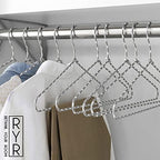 Clothes Hangers 30 Pack – Space Saving Fabric & Metal Hangers, Non-Slip Pant & Coat Hangers, Room Essentials, Closet, Durable Wardrobe Storage for Shirts, Suits & Pants – Grey/White - Image 6