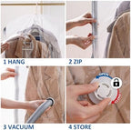 Hanging Vacuum Storage Bags, Space Saver Vacuum Seal Bag for Cloth, 6 Combo - Image 6