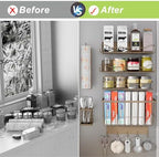 Magnetic Spice Rack for Refrigerator, 7 Pack Magnetic Fridge Shelf for Kitchen Organization Storage, Moveable Spice Organizer W/Paper Towel Holder, Utensil Caddy, Cutting Board Rack (Brown) - Image 5