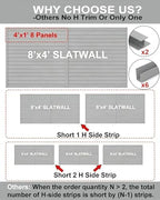 FRAYSCENT Slat Wall Paneling Garage Slat Wall Storage Systems Slatwall Panels Power Tool Organizer Wall Mount, PVC Garage Storage & Organization Products Slate Board (Grey, 8ftx4ft with 2H Trim) - Image 2