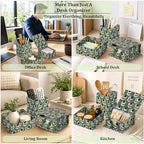 Ridhi Basil Green Block Print Office Desk Organizer Pen & Note Holder - Image 4