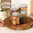 Kigley 4pcs Acacia Wood Lazy Susan Organizers Turntable for Cabinet, 12 Inch - Image 4