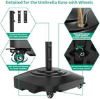 QZER Umbrella Base with Wheels, Umbrella Stand Heavy Duty 100lb Windproof - Image 5