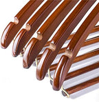 Quality Hangers Wooden Hangers Beautiful Sturdy Suit Coat Hangers with Locking Bar Walnut Finish Gold Hooks (20) - Image 6