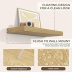 RICHFOCUS 24Inch Floating Shelves for Wall 2Pack, Oak, 8" Deep - Image 6
