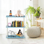 Furinno TURN-N-TUBE Storage Shelves, 3-Tier Book Shelf, Corner Shelf, Toolless Open Shelves, for Organization and Storage, Living Room, Garage, Home Office, Light Blue - Image 2
