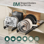 PanPanPal Pull Out Pots and Pans Organizer Under Cabinet, 1 Pack 8 Dividers - Image 6